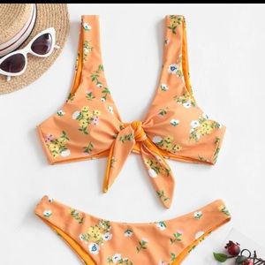 Zaful Orange Two Piece Swimsuit